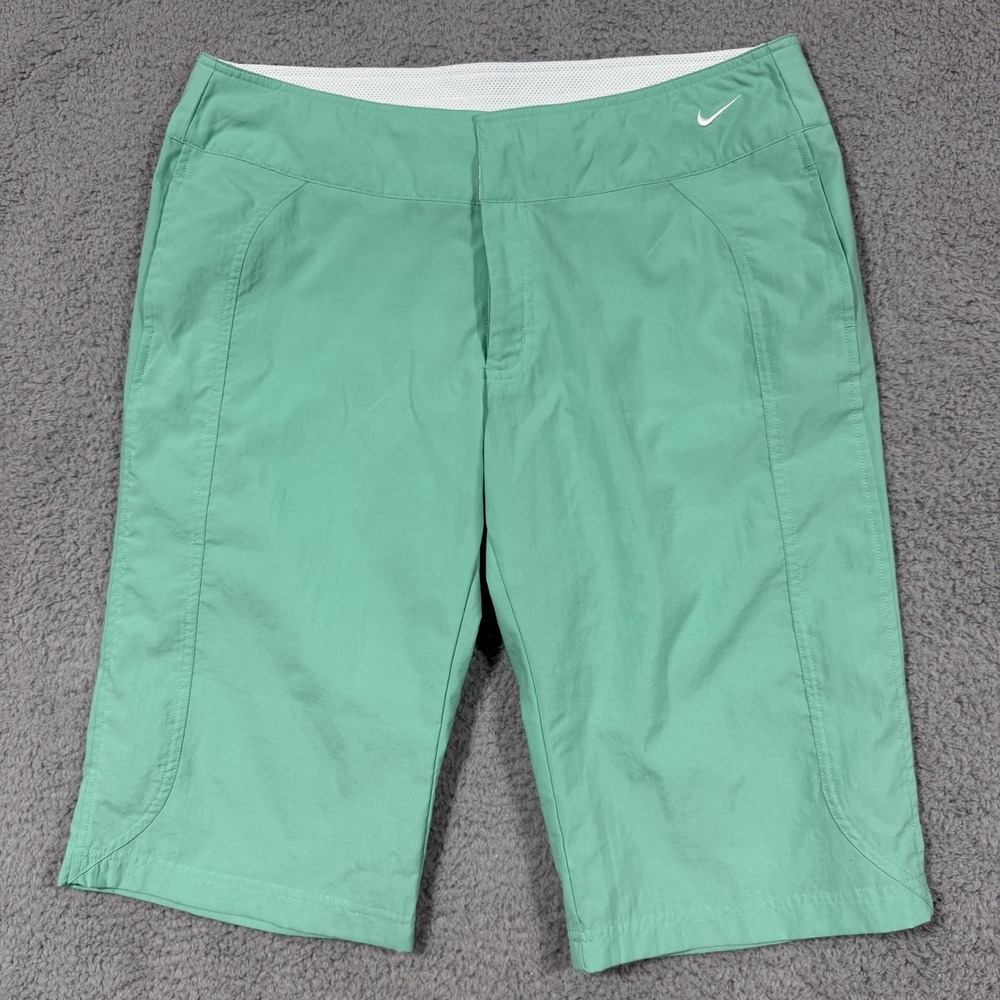 Vintage Nike Bermuda Shorts Capri Women Size L (12-14) Aqua Mint Green  Preppy